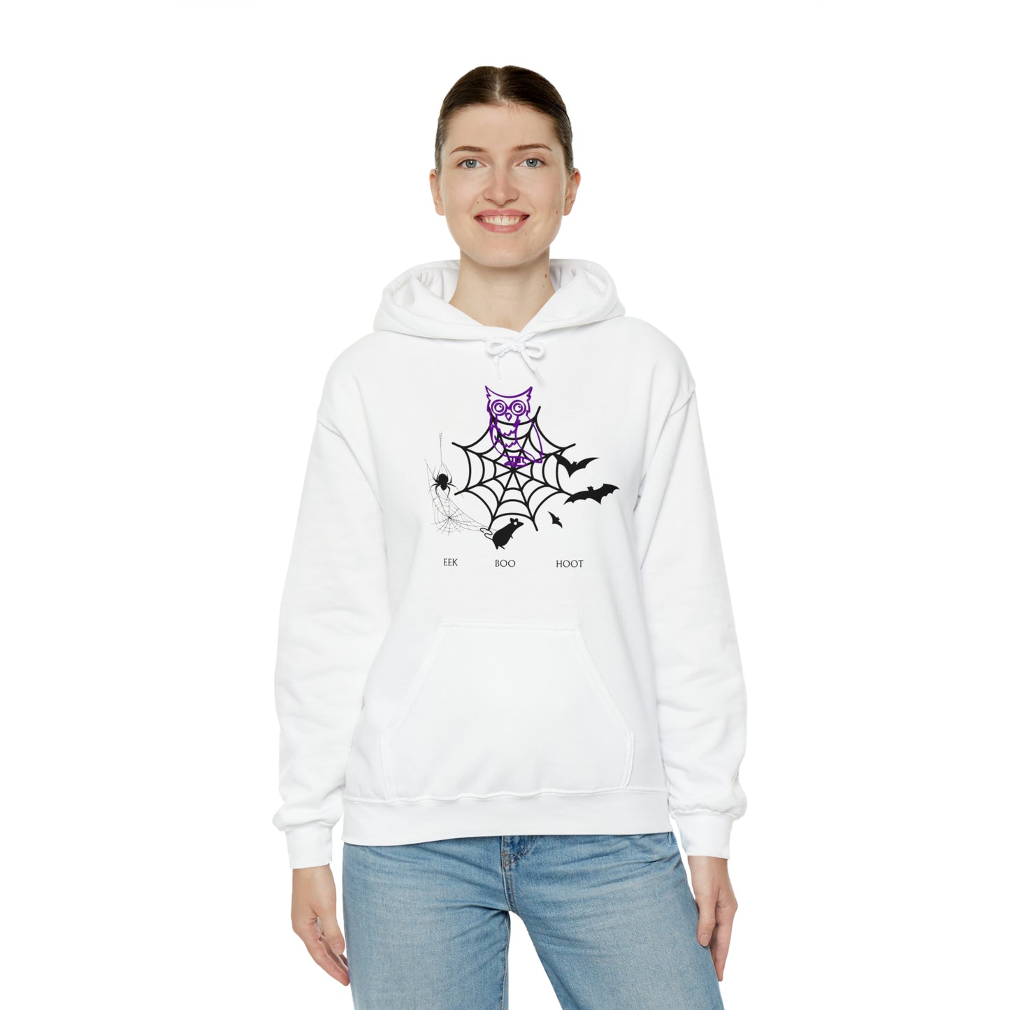 EEK BOO HOOT UNISEX HOODED HALLOWEEN SWEATSHIRT GIFT