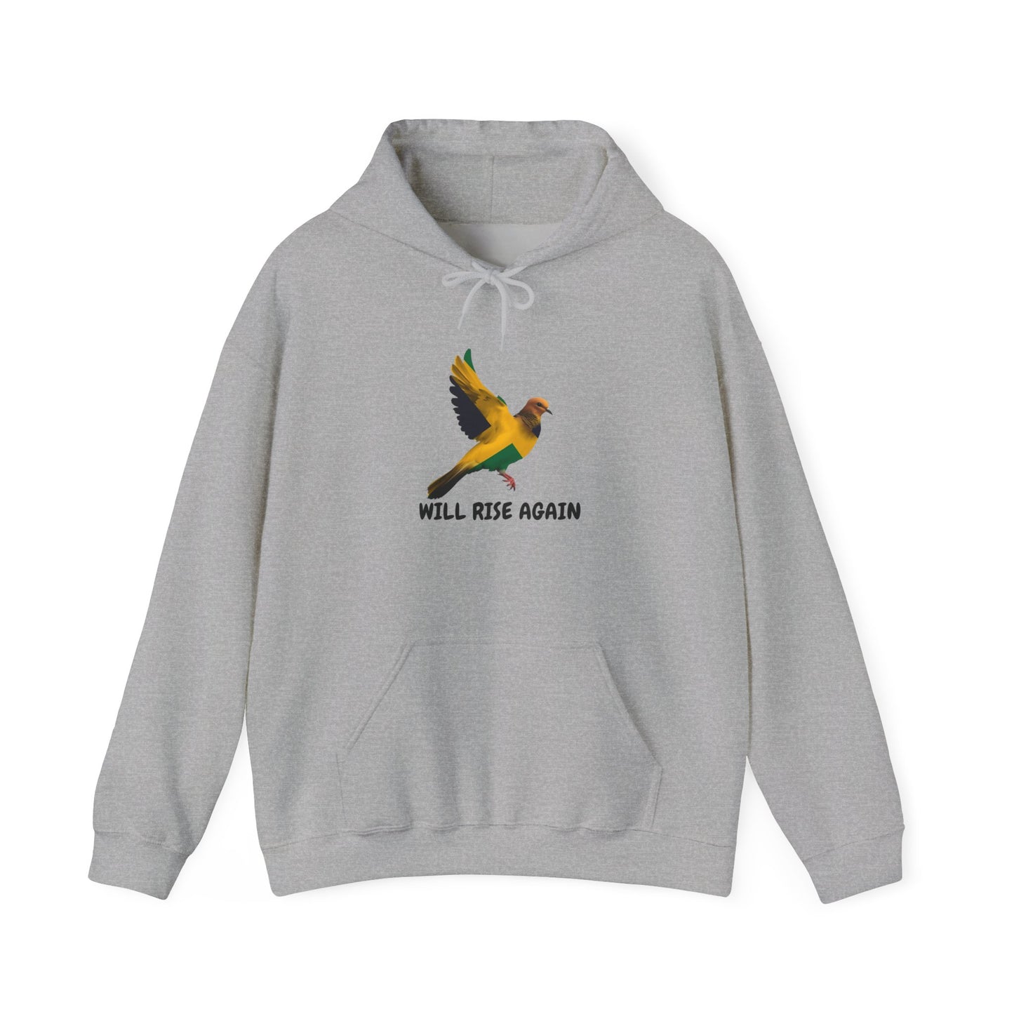 Will Rise Again Bird  Inspirational Flying Bird Graphic Hooded Sweatshirt