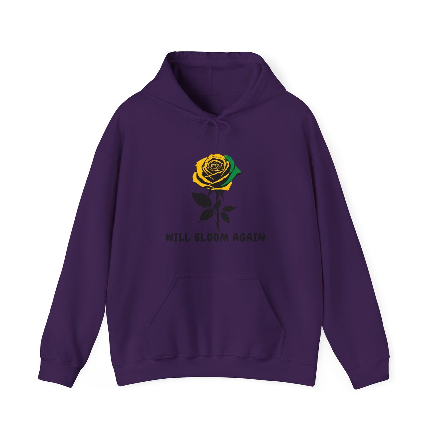 Green Black &  Gold Rose Graphic Hoodie Jamaica Aid