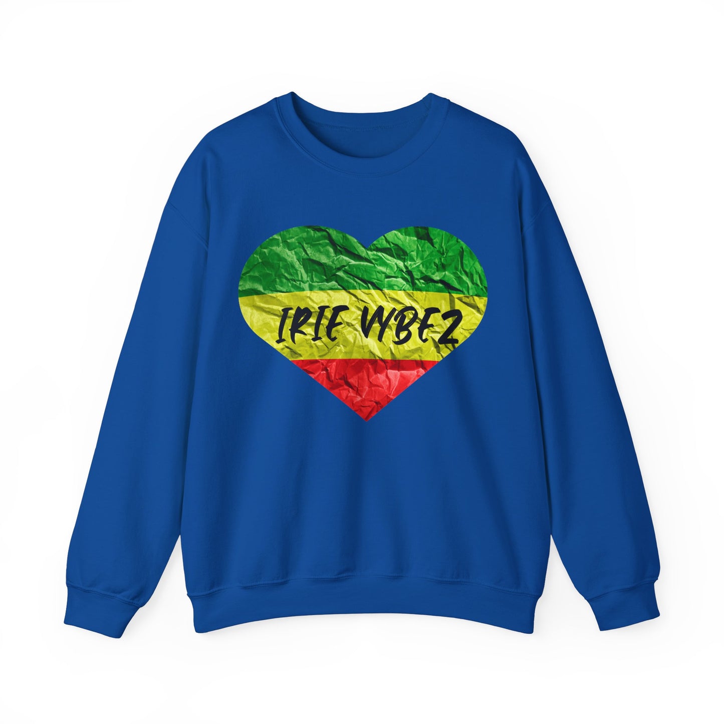 IRIE VYBEZ ROOTS COLOR HEART DESIGN CREWNECK SWEATSHIRT