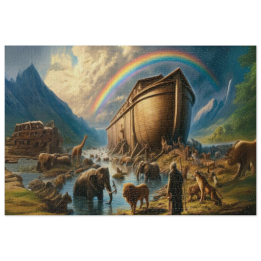 Noah's Ark Jigsaw Puzzle with Tin