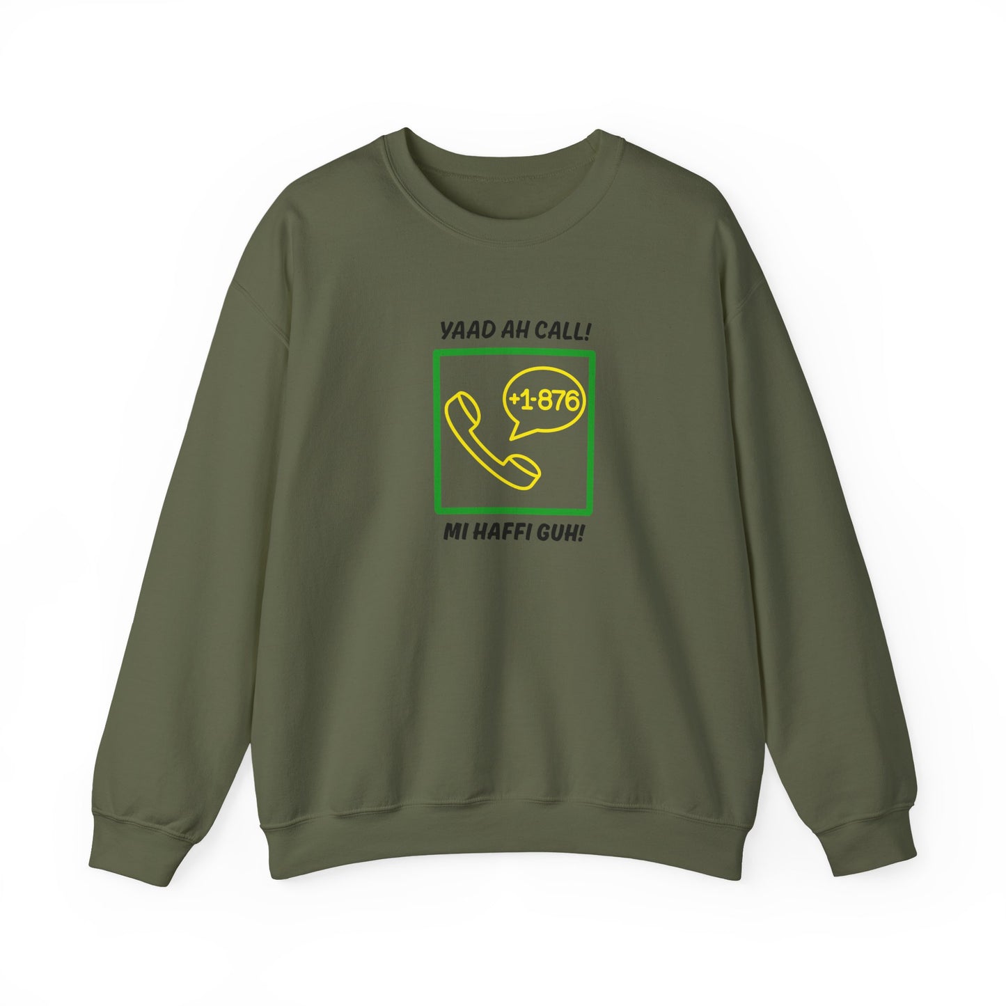 Yaad Ah Call! Mi Haffi Guh Jamaican support  Retro Phone Graphic Sweatshirt