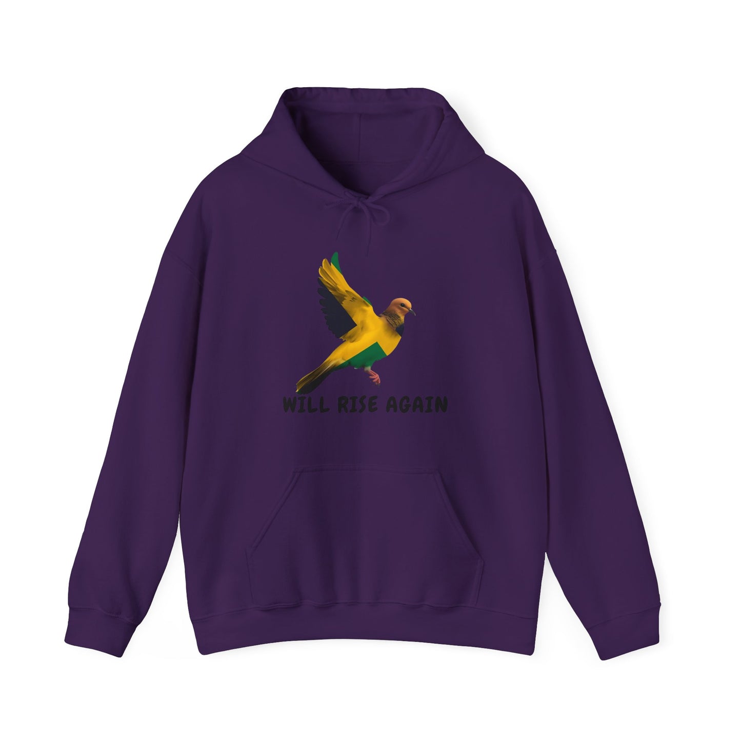 Will Rise Again Hoodie — Jamaican color Bird Graphic Hooded Sweatshirt