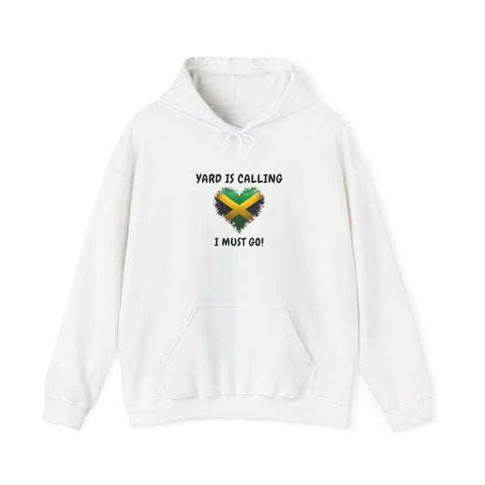 Jamaica  Flag Heart Hoodie "Yard Is Calling, I Must Go" Pullover
