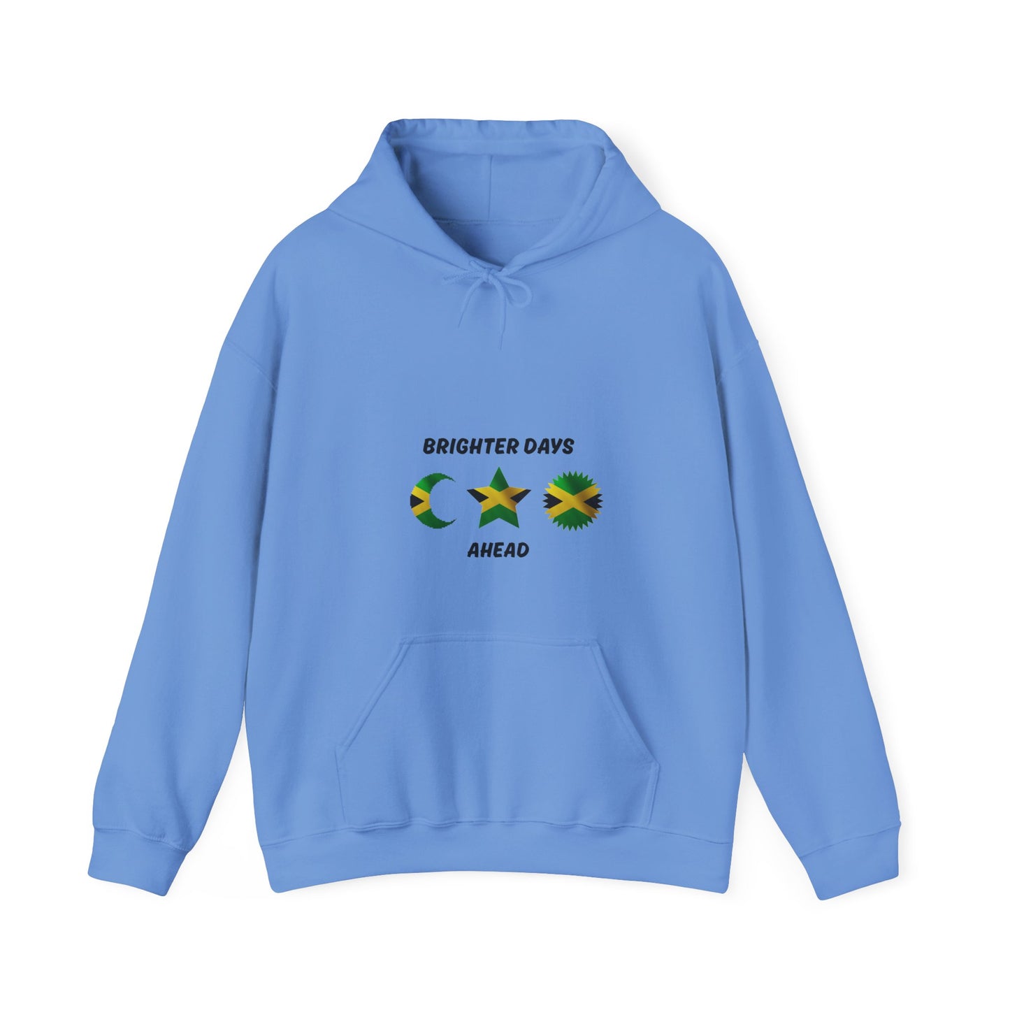 Brighter Days Ahead Hoodie — Jamaican Flag Sun Moon Star Design