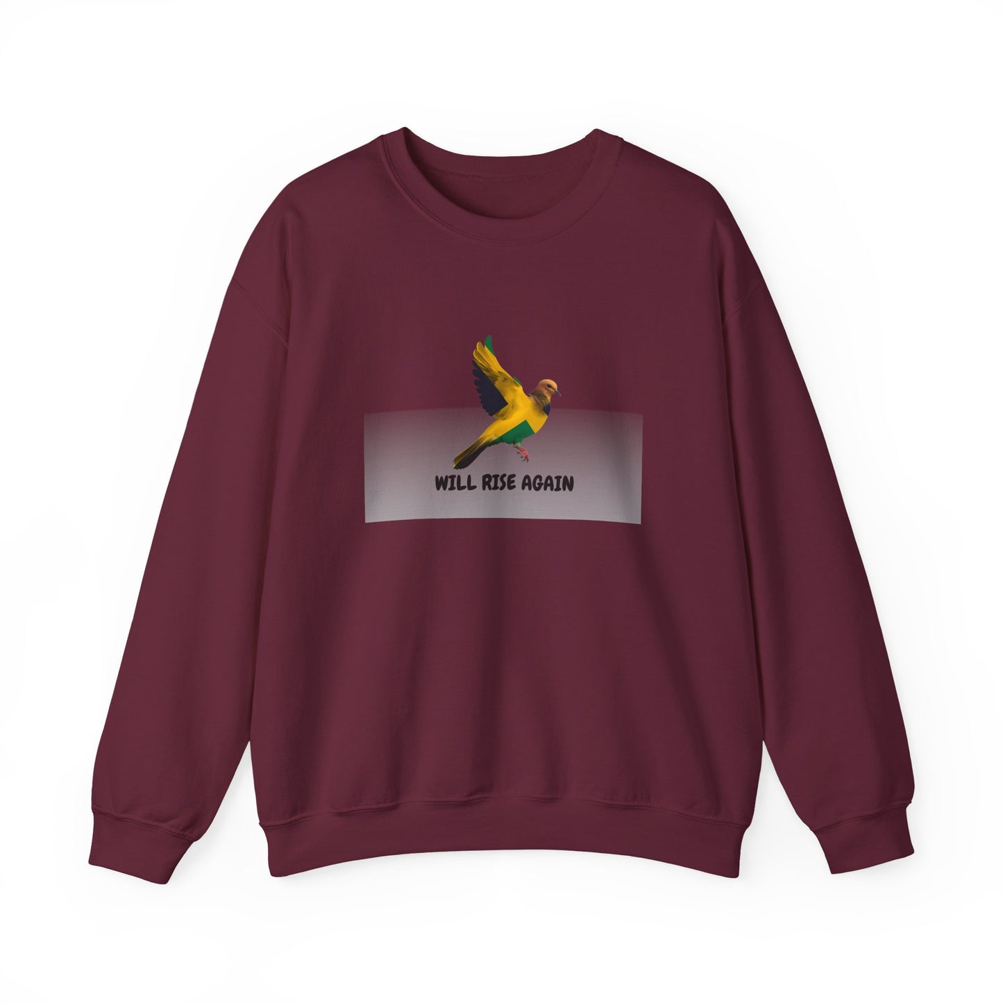 Jamaica Will Rise Again Flying Bird Inspirational Graphic Sweatshirt