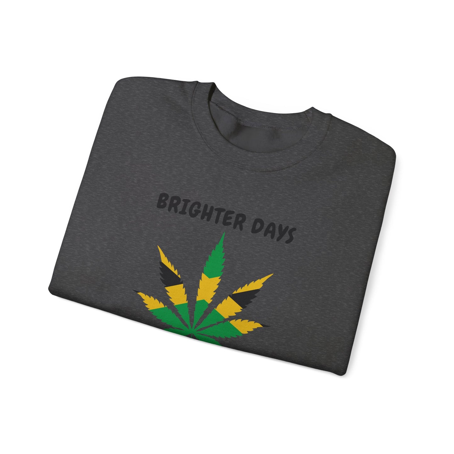 Brighter Days Ahead Jamaica Herbal Leaf Graphic Crewneck Sweatshirt