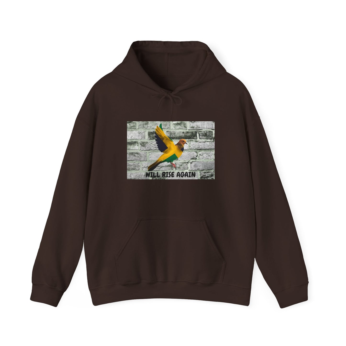 Rise Again Jamaican Flag Bird Graphic Hooded Sweatshirt