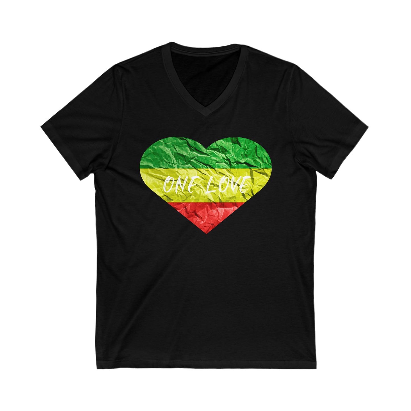 IRIE VYBEZ ITES COLOR HEART DESIGN V NECK TEE SHIRT GIFT