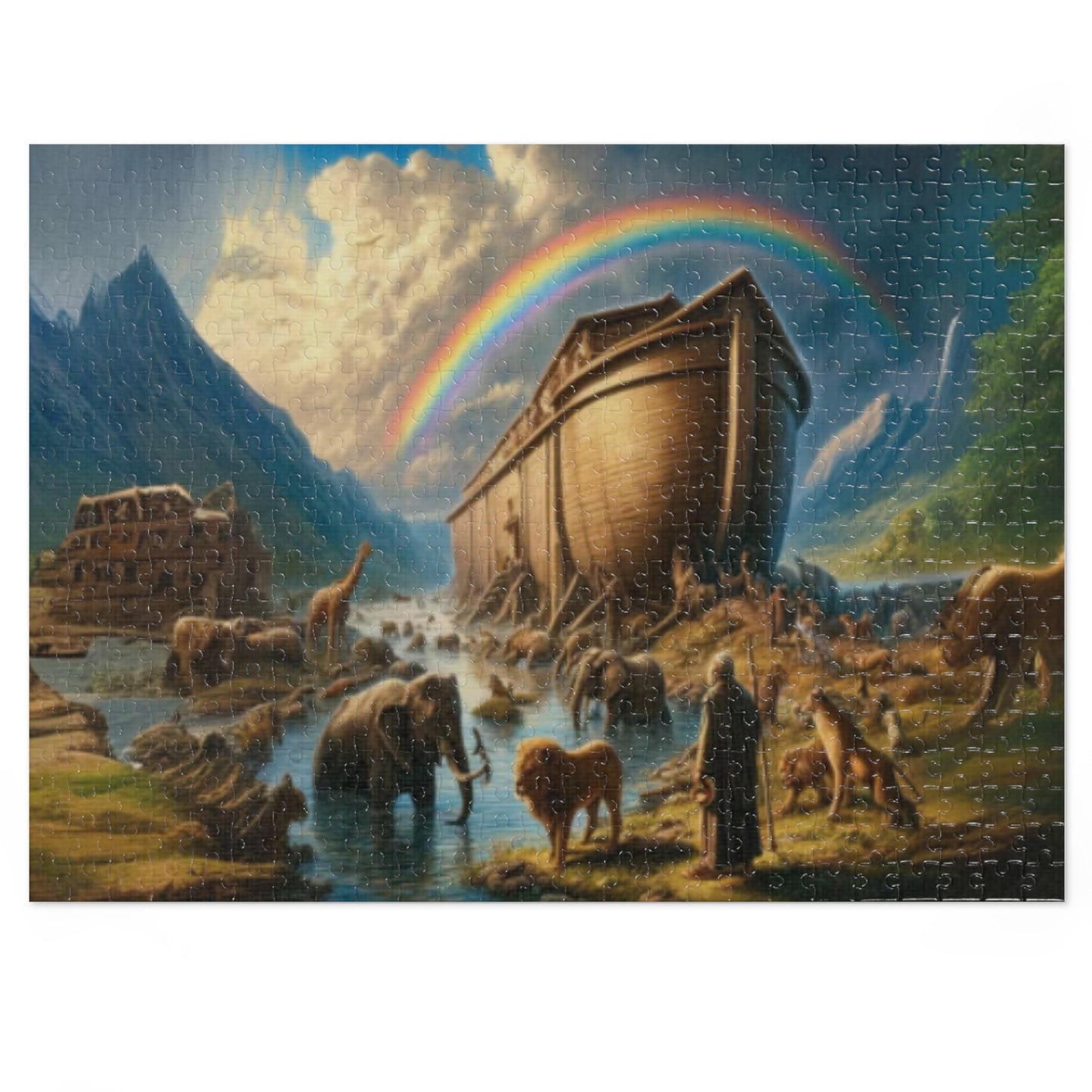 Noah's Ark Jigsaw Puzzle with Tin
