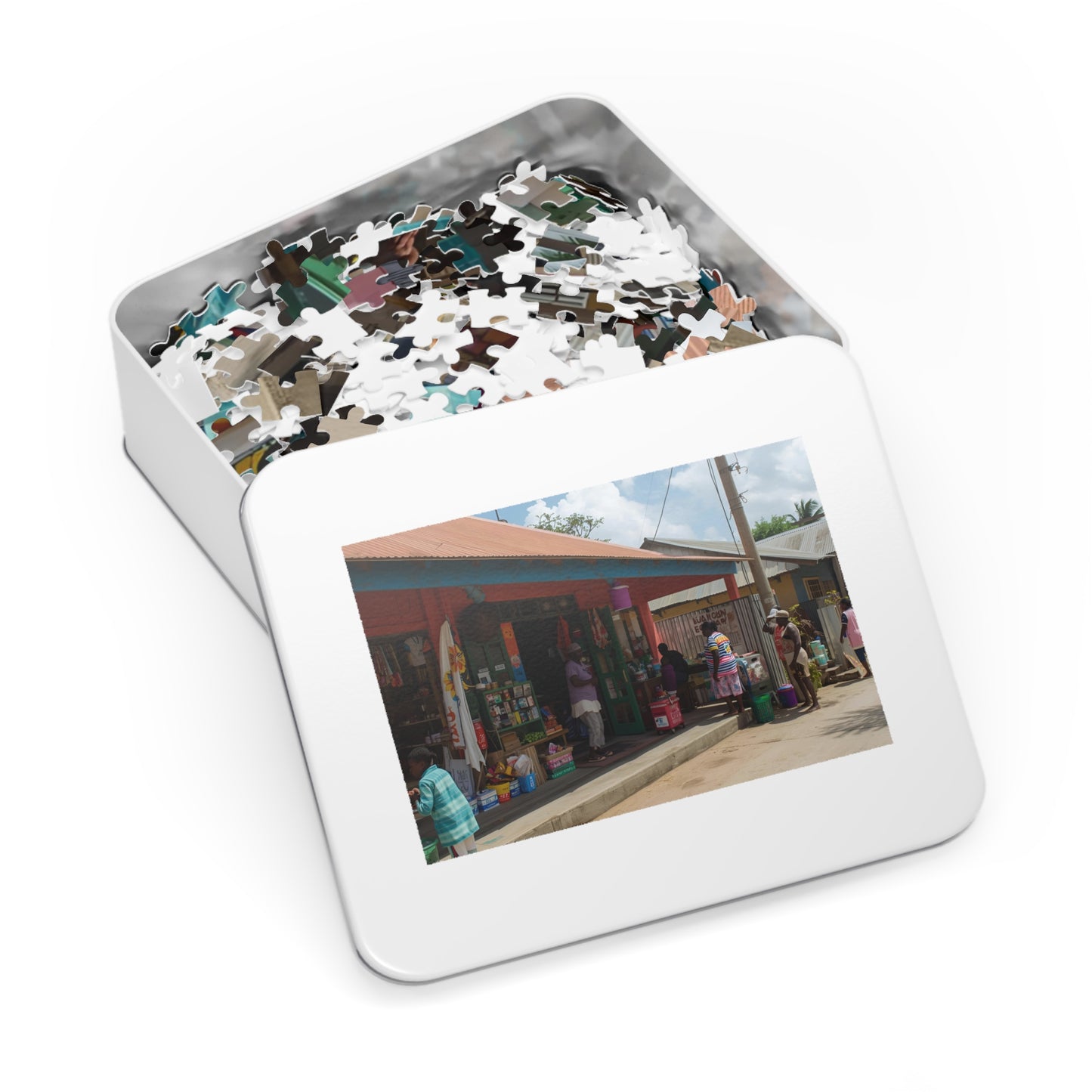 Caribbean Market Scene Jigsaw Puzzle