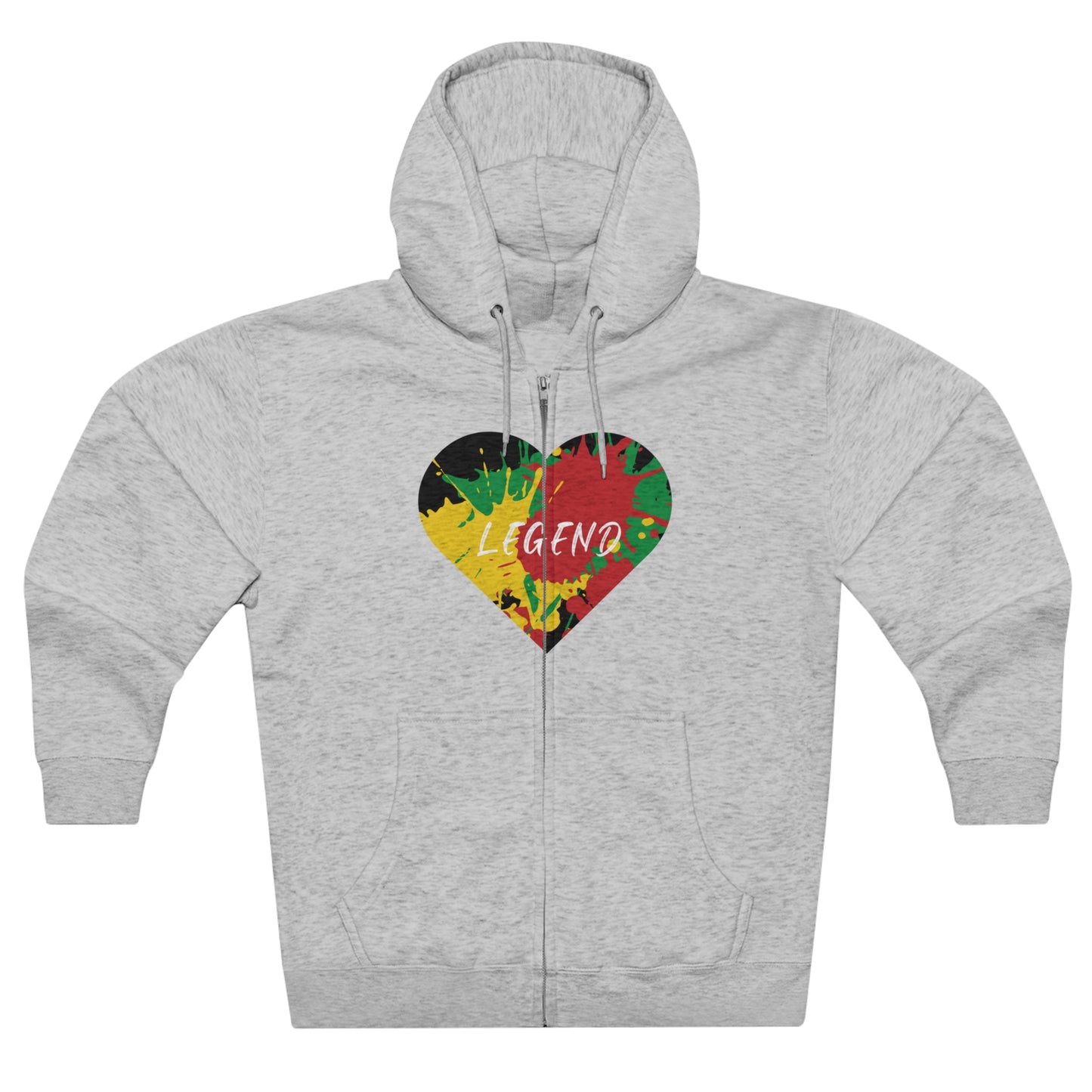 LEGEND SPLASH ART HEART DESIGN ZIP UP HOODIE