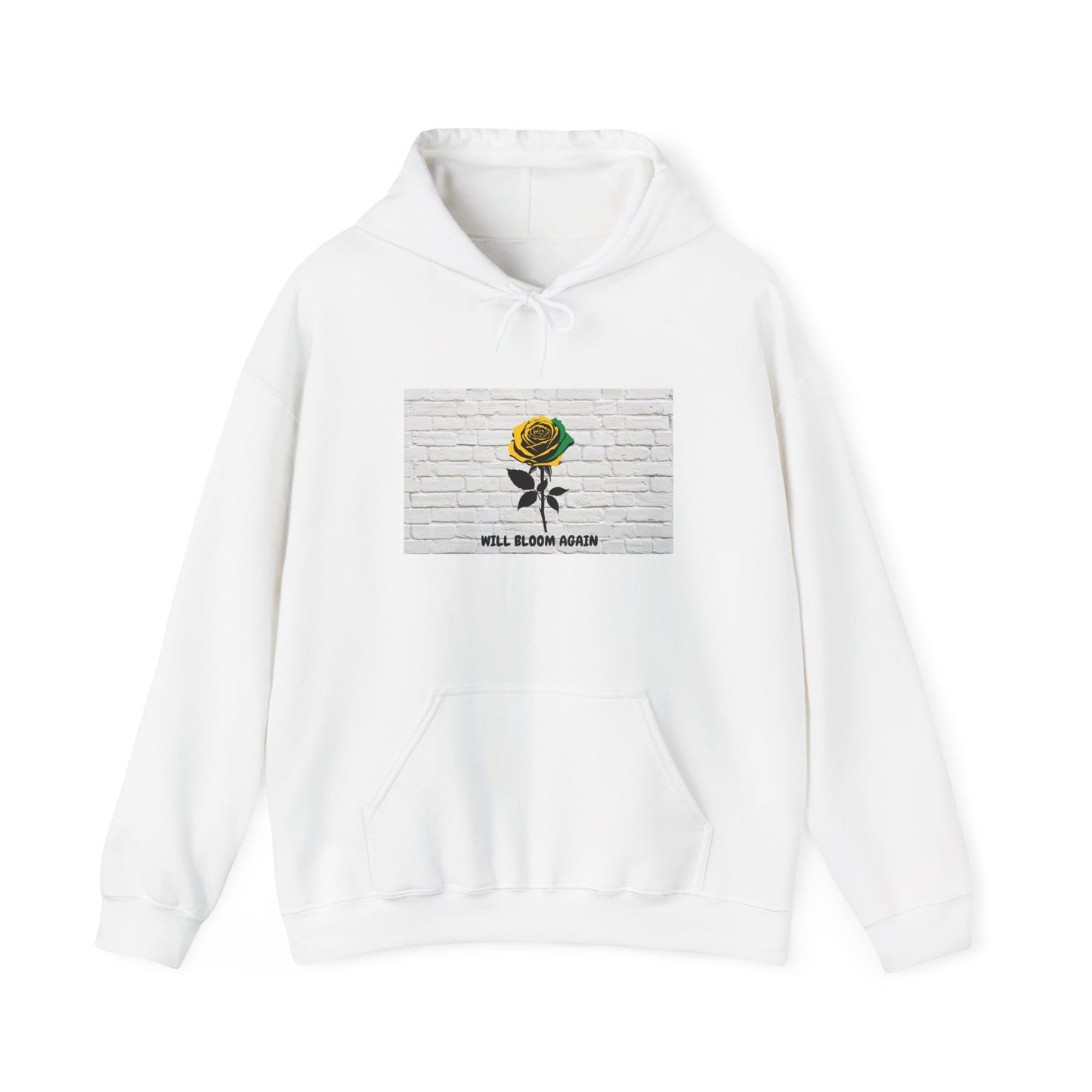 'Will Bloom Again'  Jamaica Theme Rose Graphic Hoodie