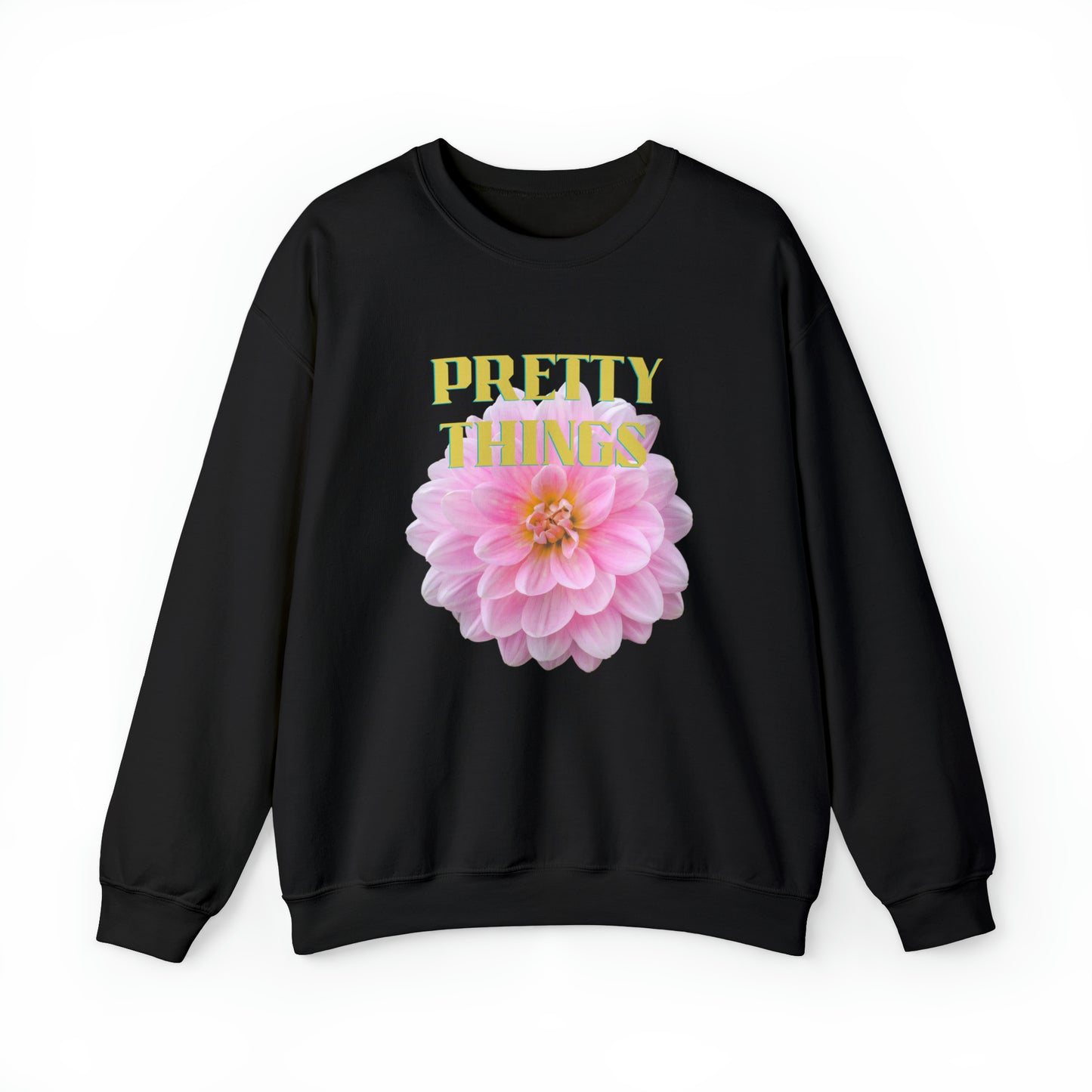 Pretty Things Pink Flower Crewneck Sweathirt Gift