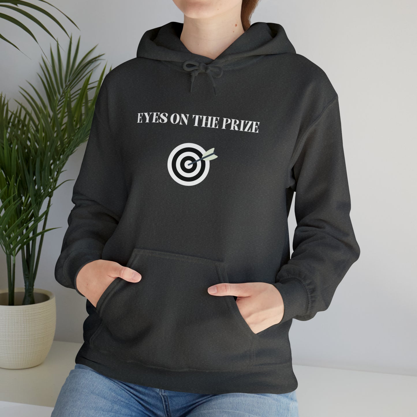 Eyes on the prize Blend Hooded Sweatshirt gift, inspirational words hoodie gift, sweatshirt gift that eacourages