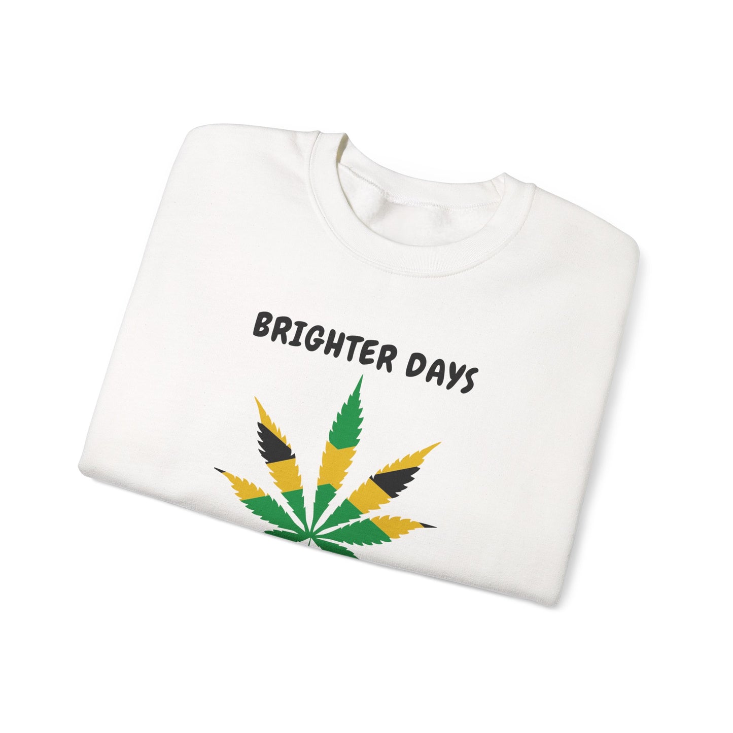 Brighter Days Ahead Jamaica Herbal Leaf Graphic Crewneck Sweatshirt