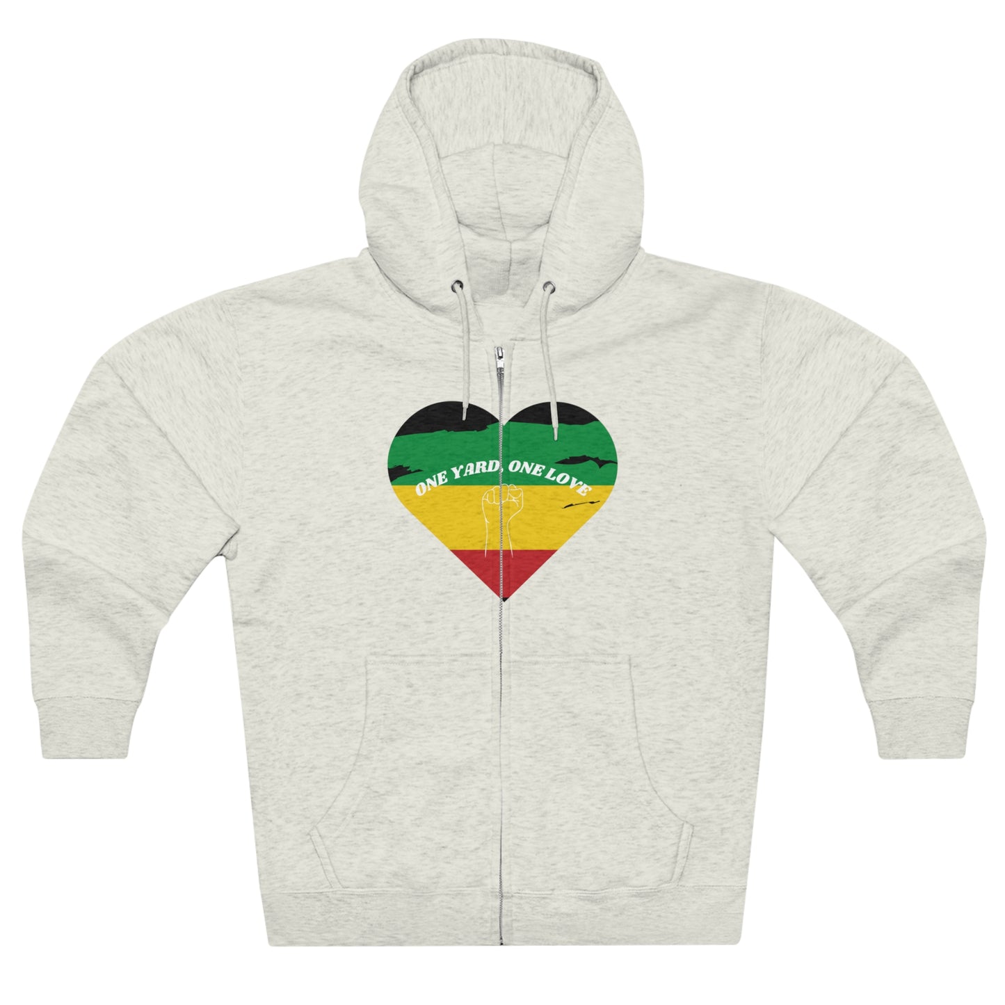 ONE YARD ONE LOVE ZIP FRONT HOODIE