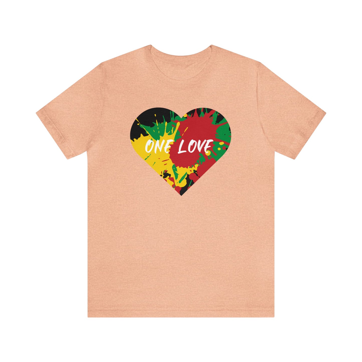 ONE LOVE RASTAH COLOR ART DESIGN CREWNECK TEE