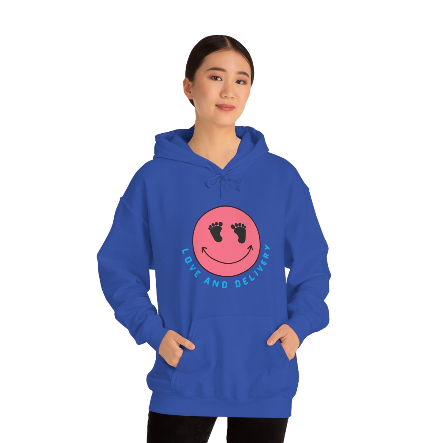 L AND D LOVE AND DELIVERY HOODED SWEATSHIRT GIFTS FOR NURSES