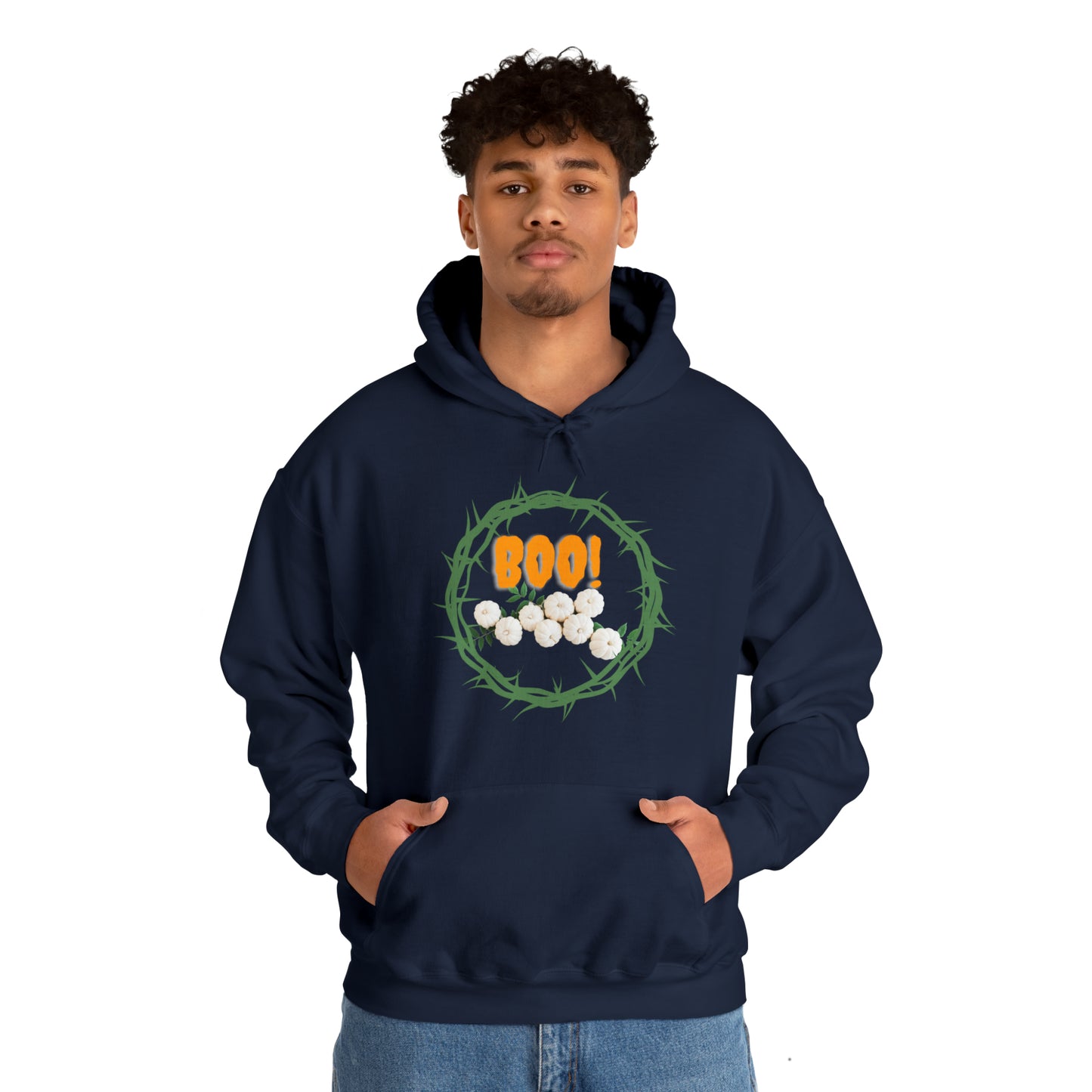 BOO THORN WREATH HALLOWEEN UNISEX HOODIE GIFT