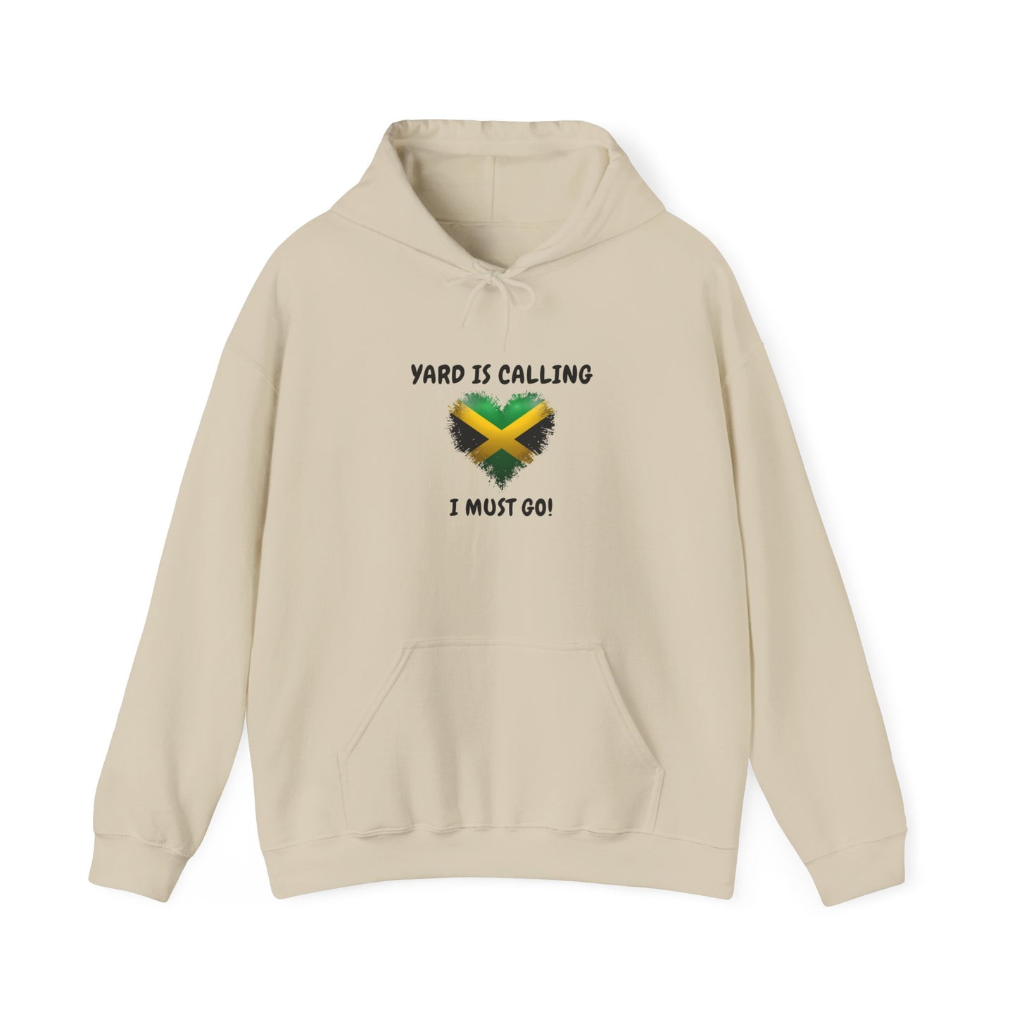 Jamaica  Flag Heart Hoodie "Yard Is Calling, I Must Go" Pullover