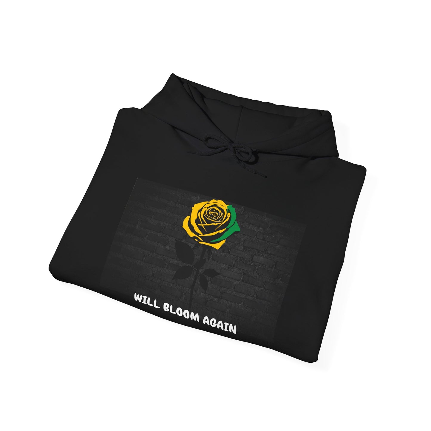 Will Bloom Again Symbol of Resilience Graphic Rose Hooded Sweatshirt