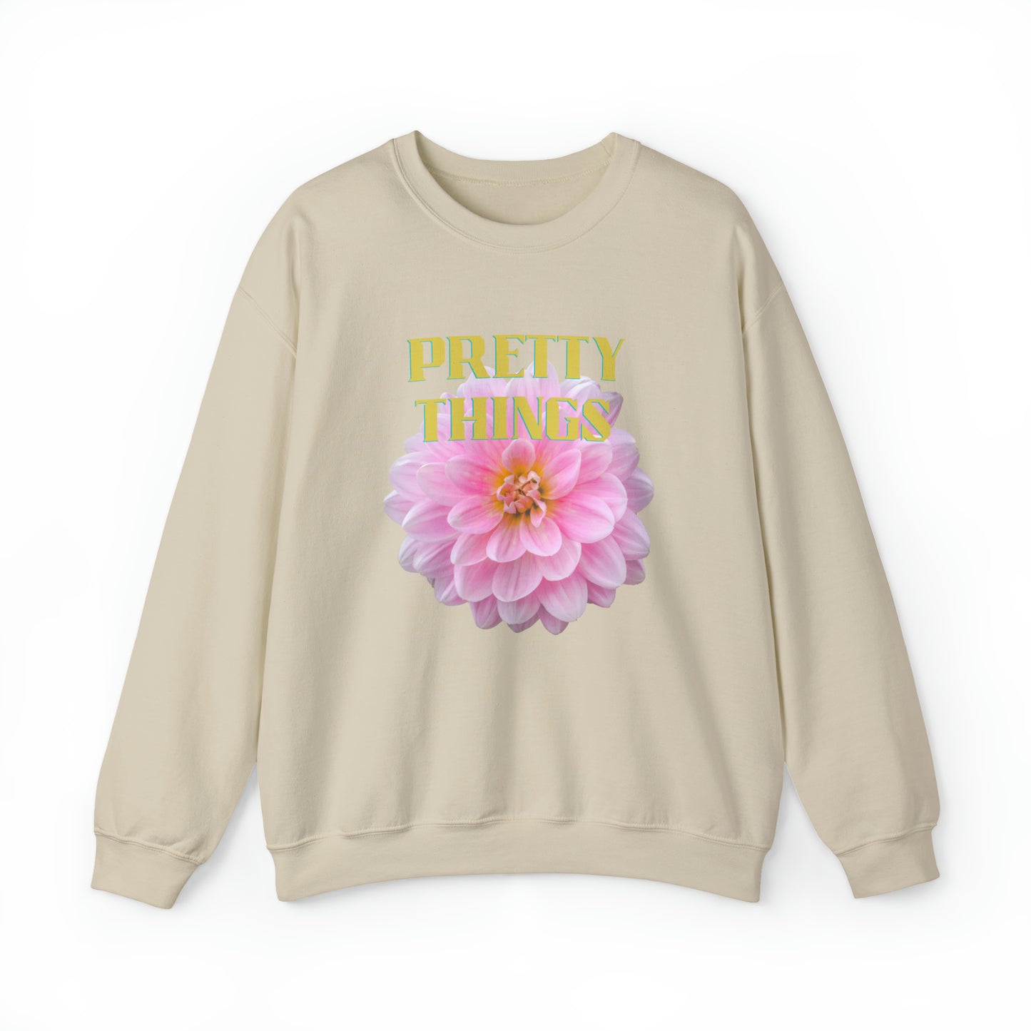 Pretty Things Pink Flower Crewneck Sweathirt Gift