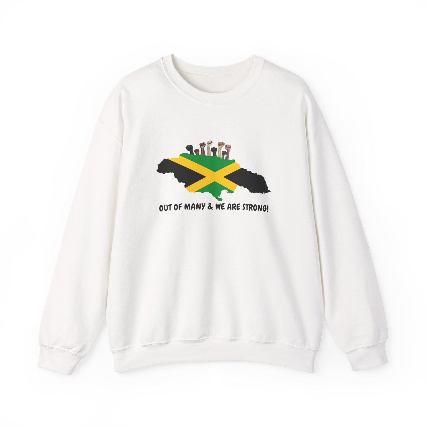 Jamaican Unity Crewneck Sweatshirt — "Out of Many, We Are Strong"