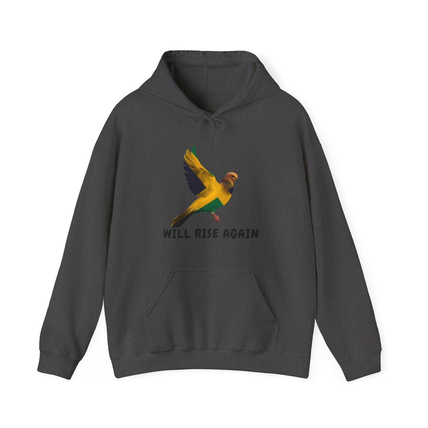 Will Rise Again Hoodie — Jamaican color Bird Graphic Hooded Sweatshirt