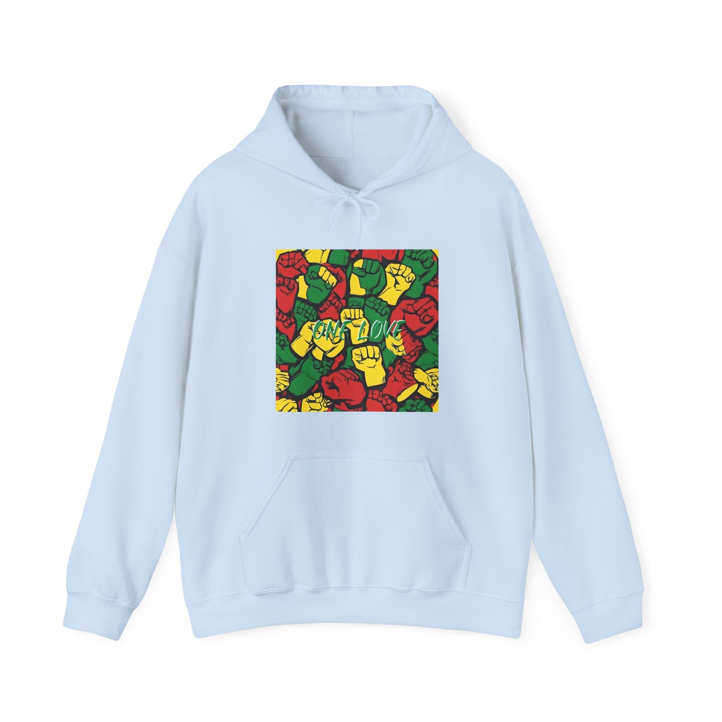 ONE LOVE FIST DESIGN HOODED SWEATSHIRT FOR ROOTS LOVERS