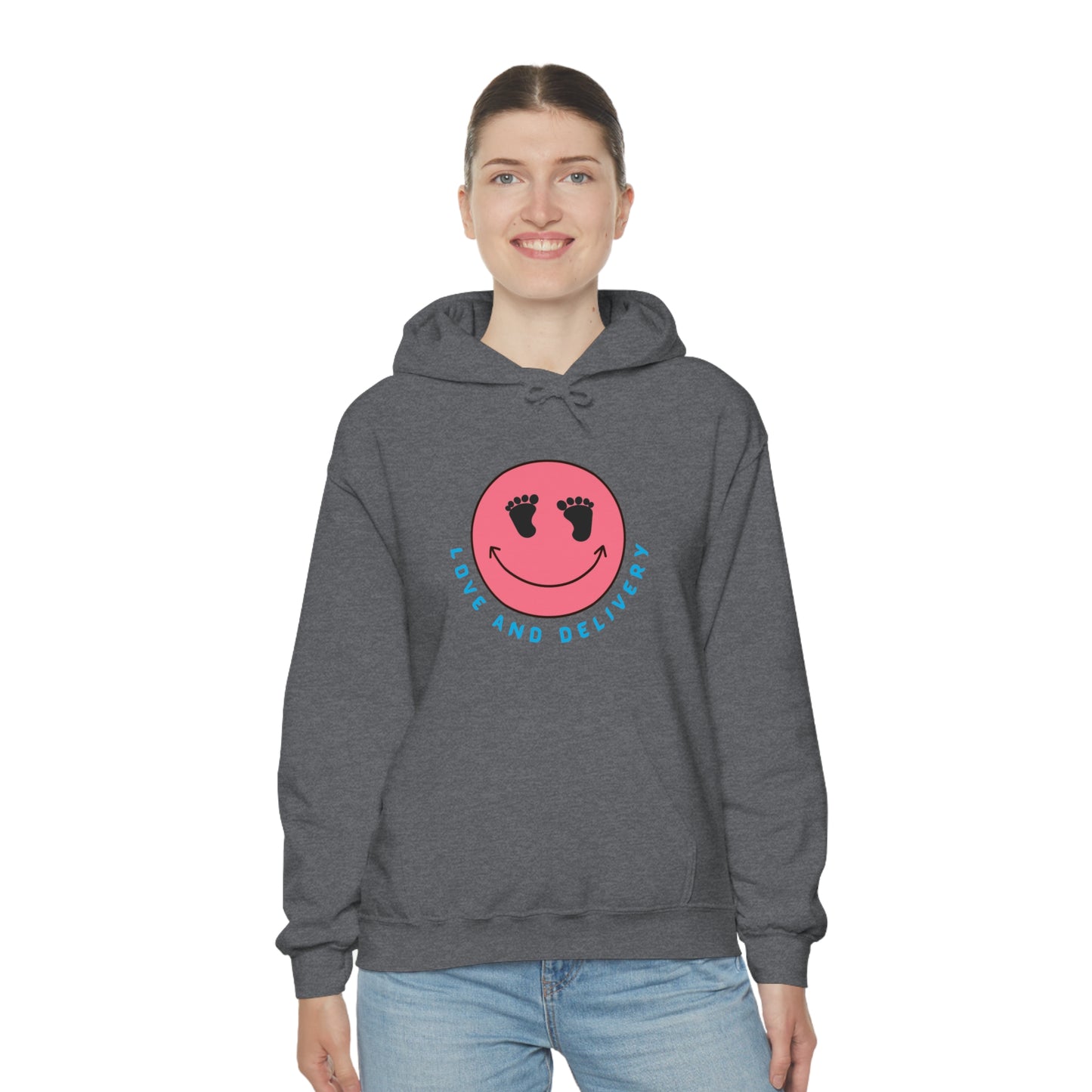 L AND D LOVE AND DELIVERY HOODED SWEATSHIRT GIFTS FOR NURSES