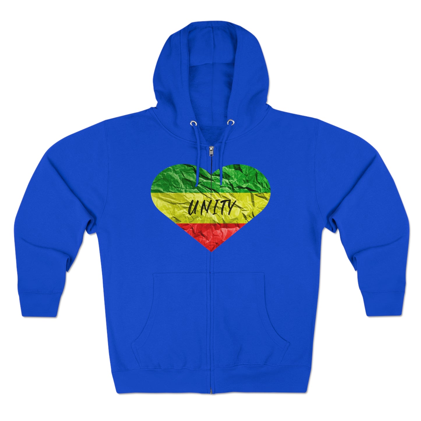 UNITY RASTA THEME HEART ZIP UP HOODIE GIFT