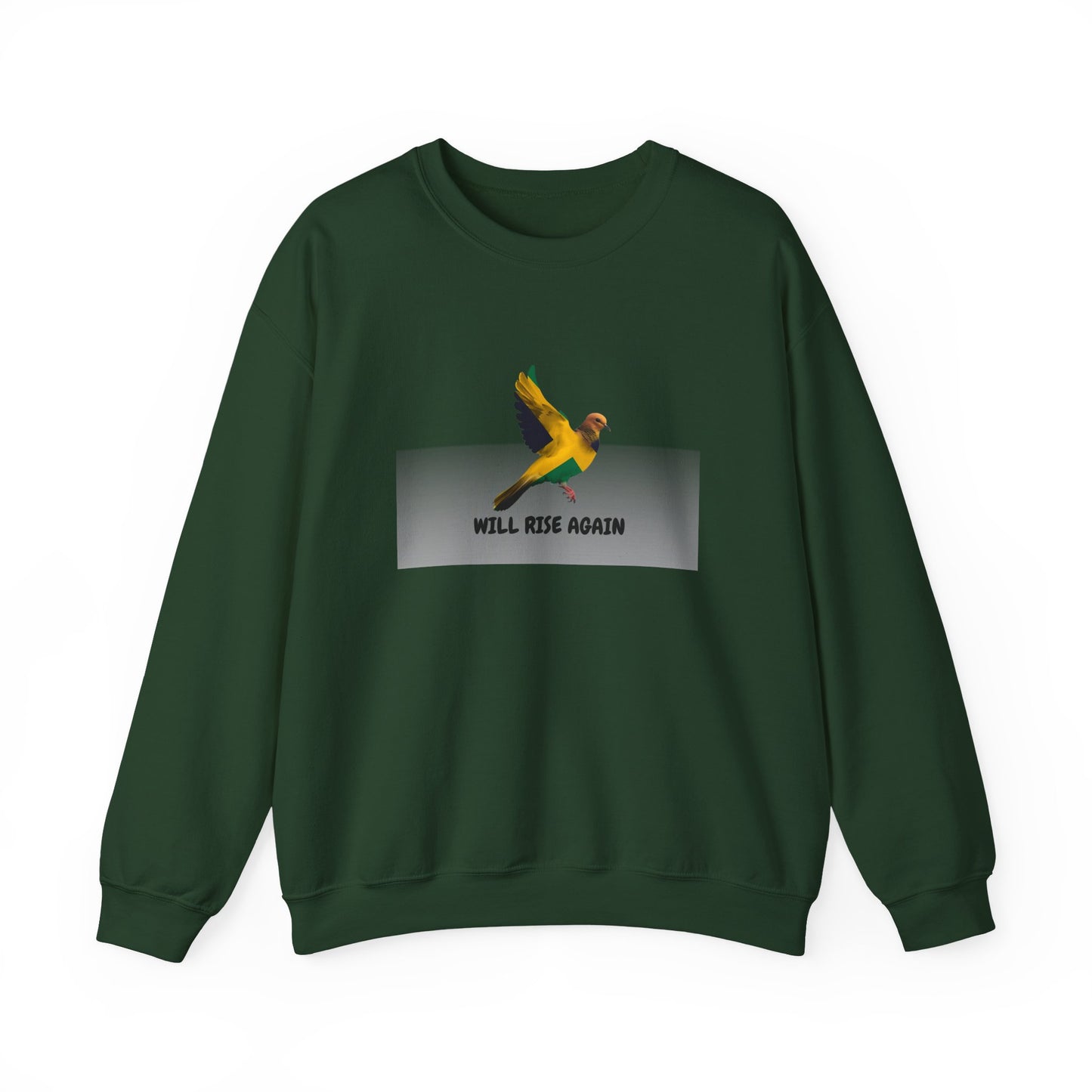 Jamaica Will Rise Again Flying Bird Inspirational Graphic Sweatshirt
