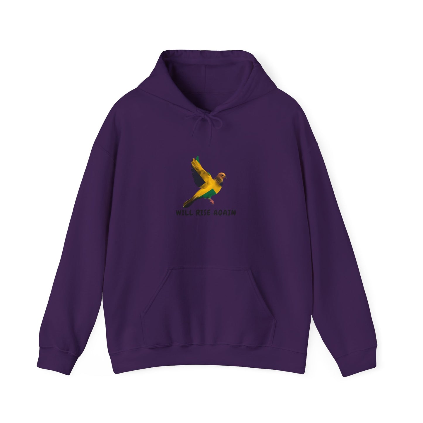 Will Rise Again Hoodie — Jamaican color Bird Graphic Hooded Sweatshirt