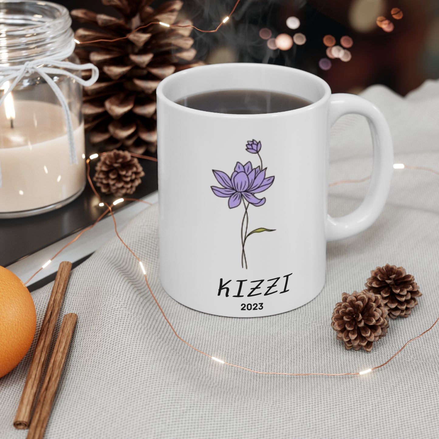 Birth Month flower mug (July)