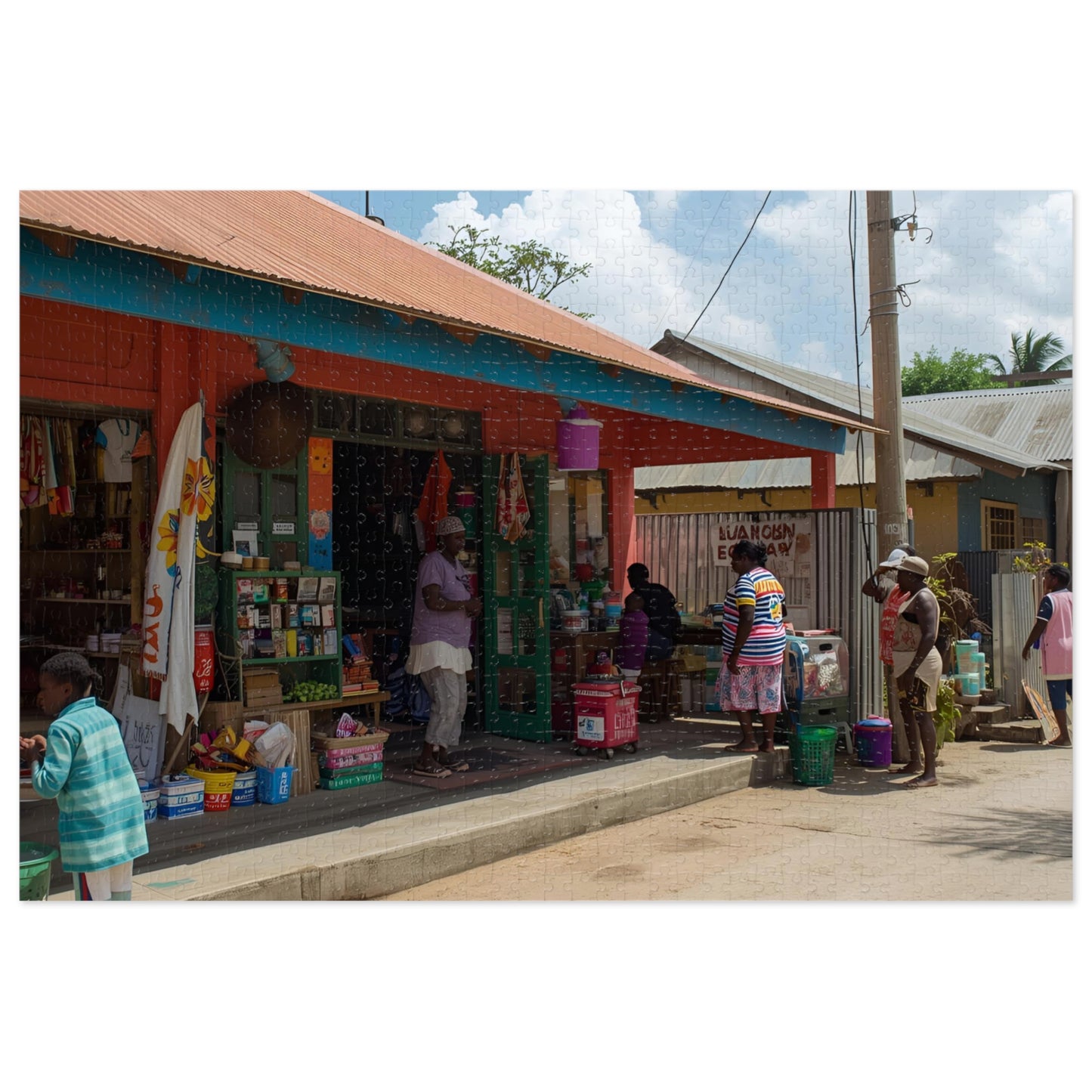 Caribbean Market Scene Jigsaw Puzzle