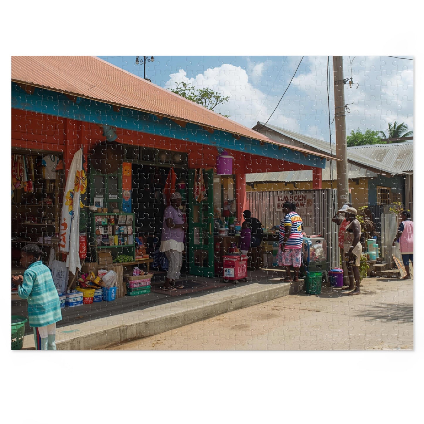 Caribbean Market Scene Jigsaw Puzzle