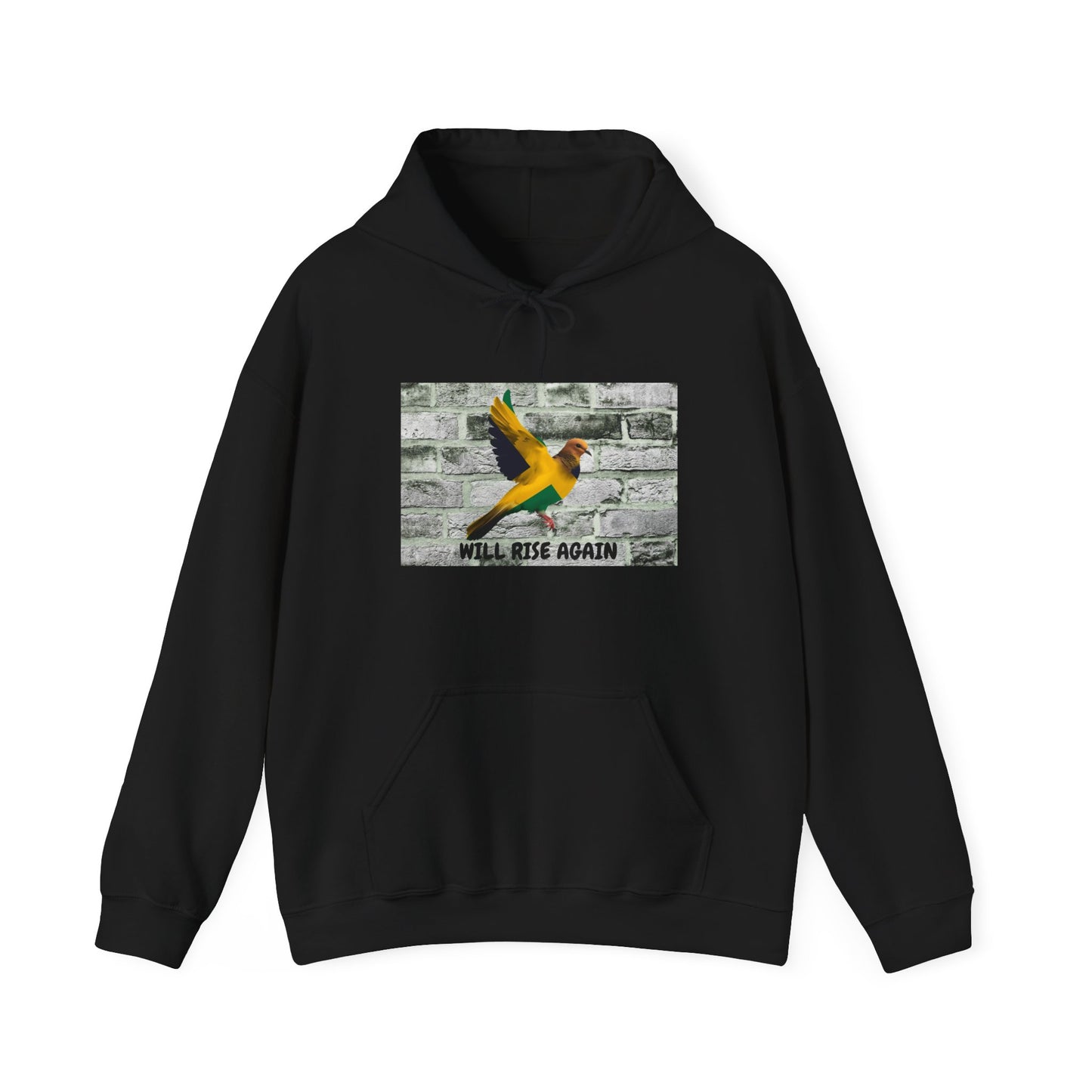Rise Again Jamaican Flag Bird Graphic Hooded Sweatshirt
