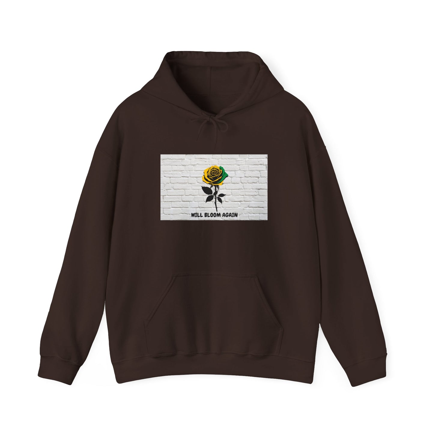 'Will Bloom Again'  Jamaica Theme Rose Graphic Hoodie