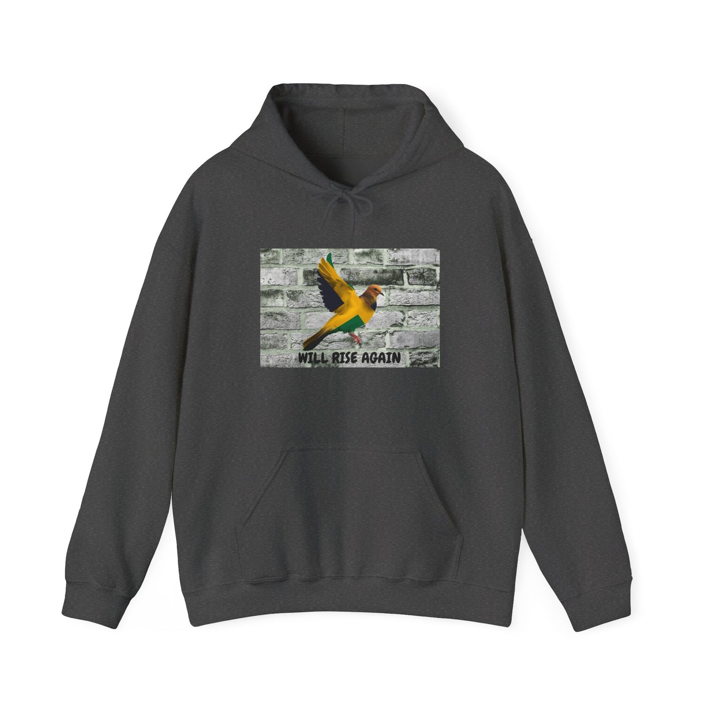 Rise Again Jamaican Flag Bird Graphic Hooded Sweatshirt