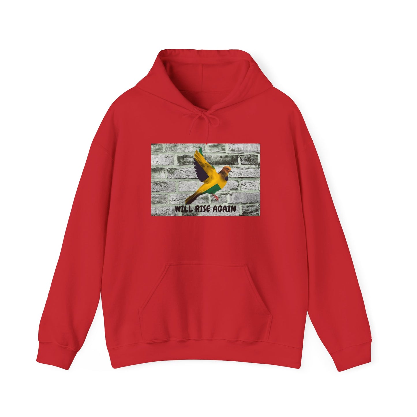Rise Again Jamaican Flag Bird Graphic Hooded Sweatshirt A