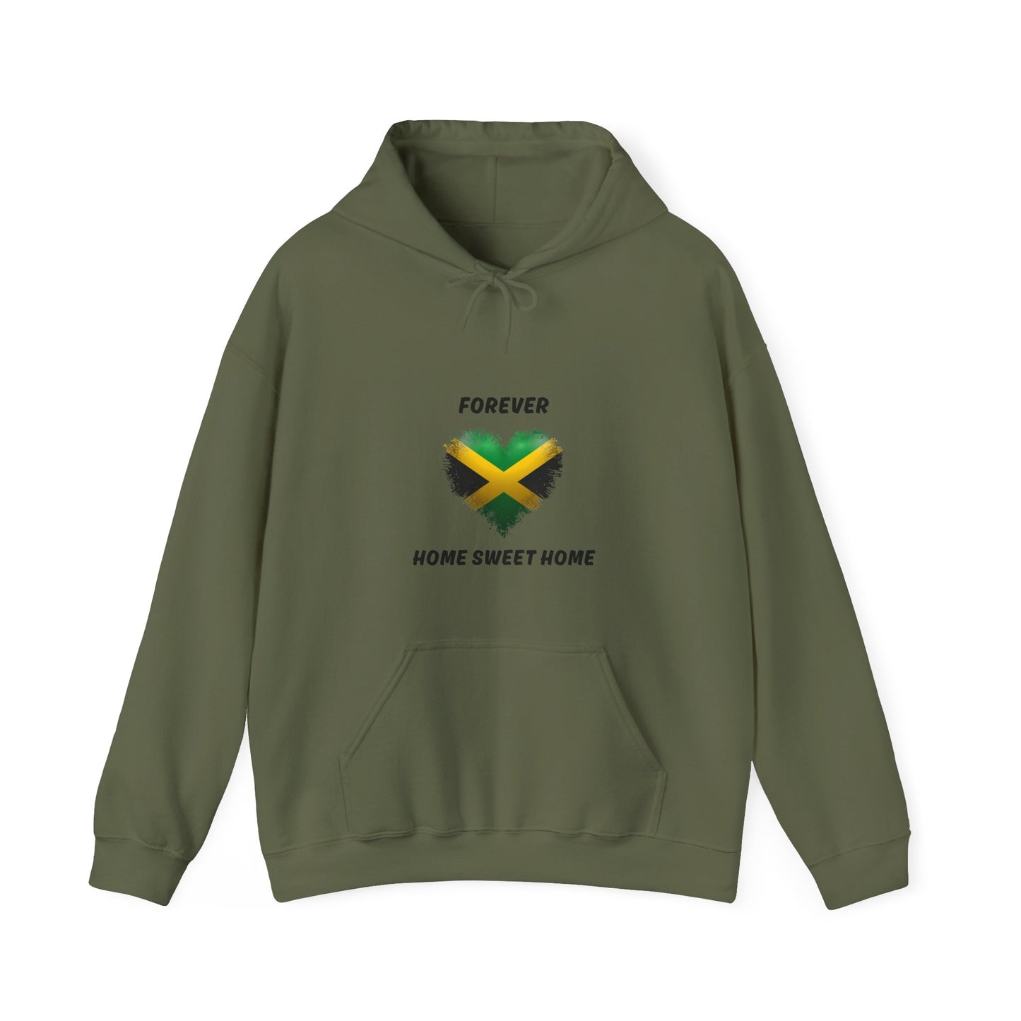 Forever Home Sweet Home Jamaican Flag Heart Hoodie Pullover