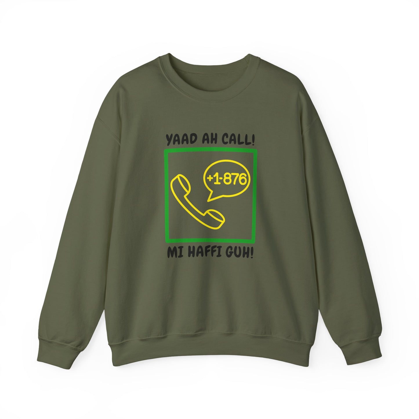 Yaad Ah Call! Mi Haffi Guh Jamaican Support  Retro Phone Graphic Sweatshirt