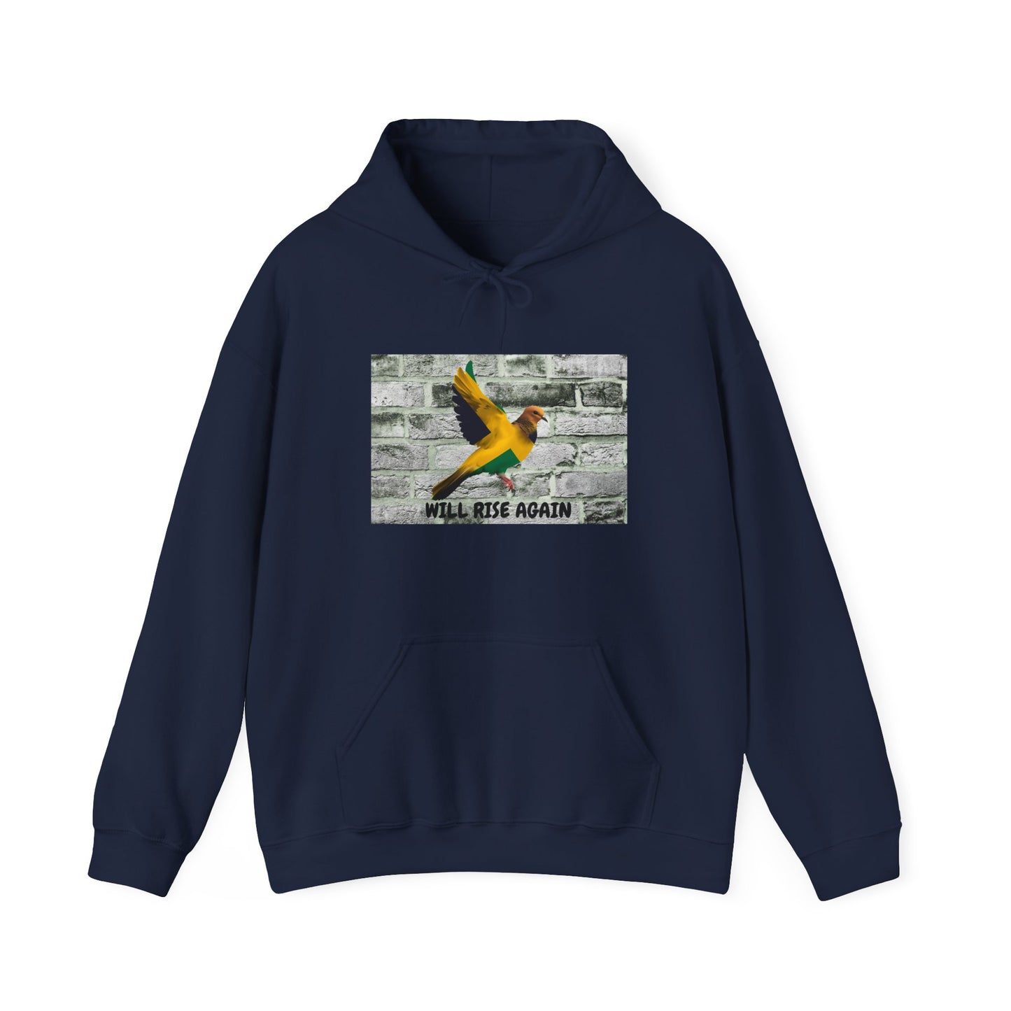 Rise Again Jamaican Flag Bird Graphic Hooded Sweatshirt