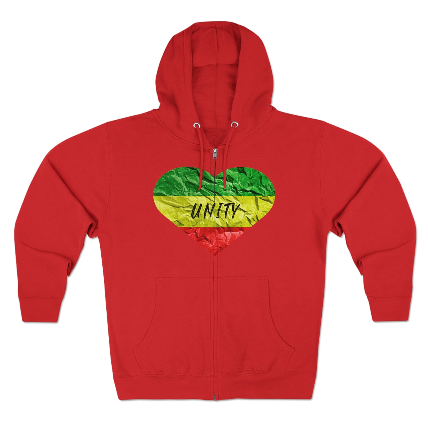 UNITY RASTA THEME HEART ZIP UP HOODIE GIFT