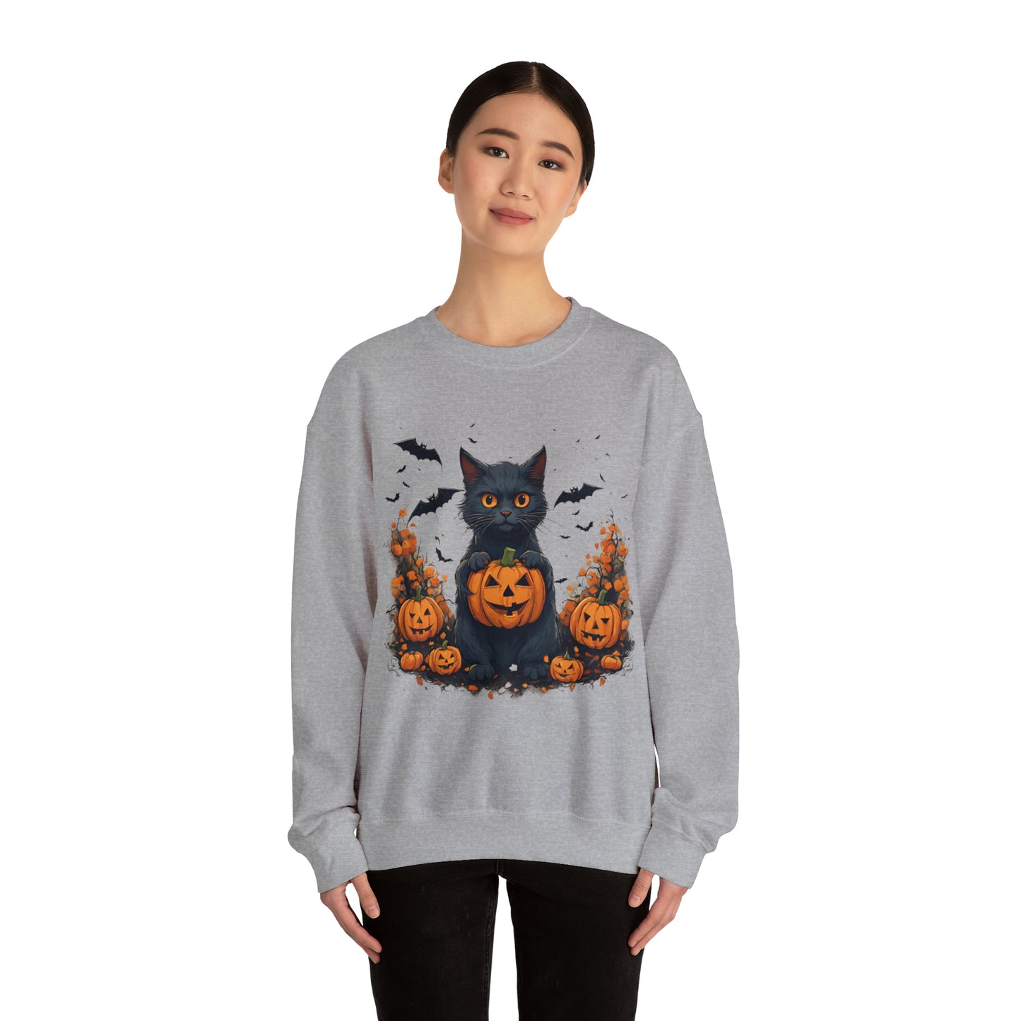 BLACK CAT HALLOWEEN SWEATSHIRT GIFT