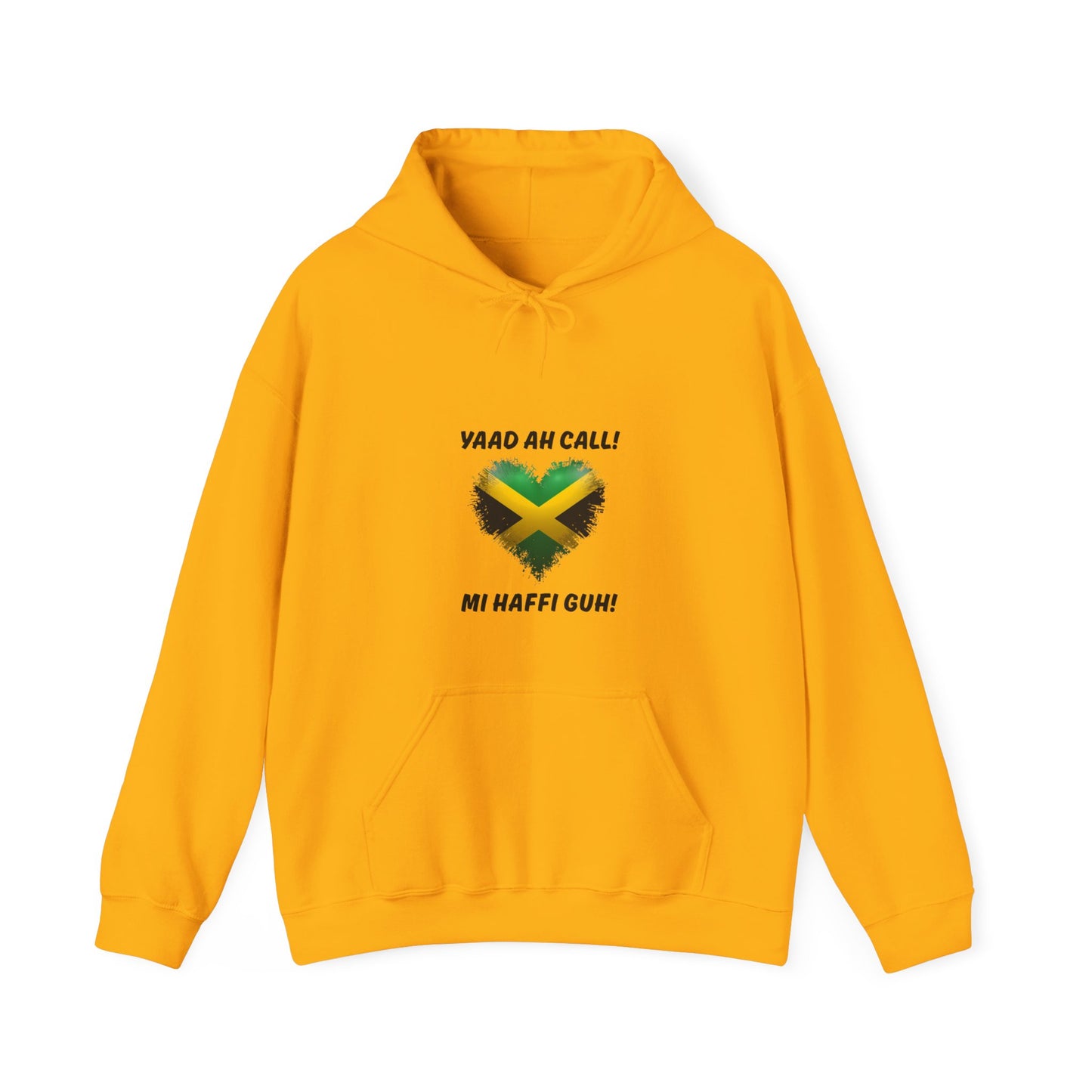 Yaad Ah Call! Mi Haffi Guh! Jamaican Heart Flag Pullover Hoodie