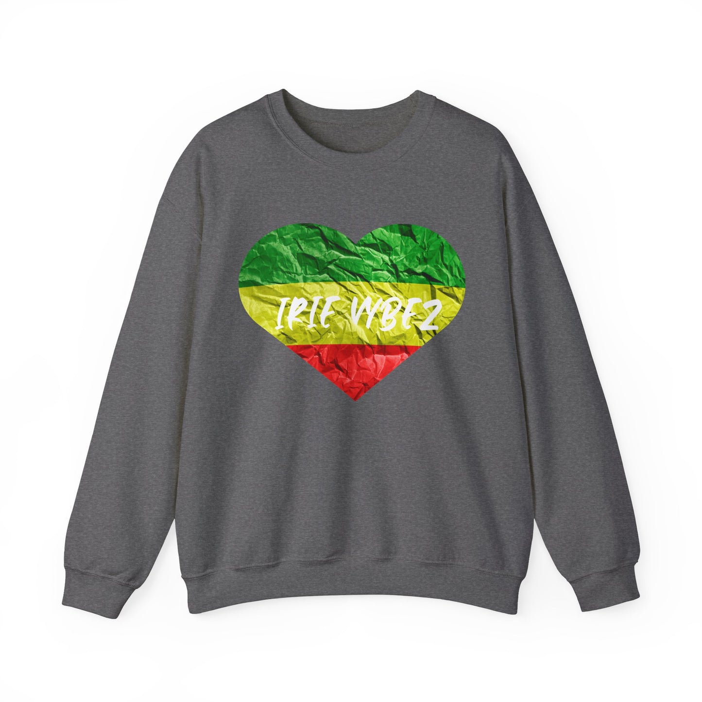 IRIE VYBEZ HEART DESIGN GRAPHIC CREWNECK SWEATSHIRT GIFT