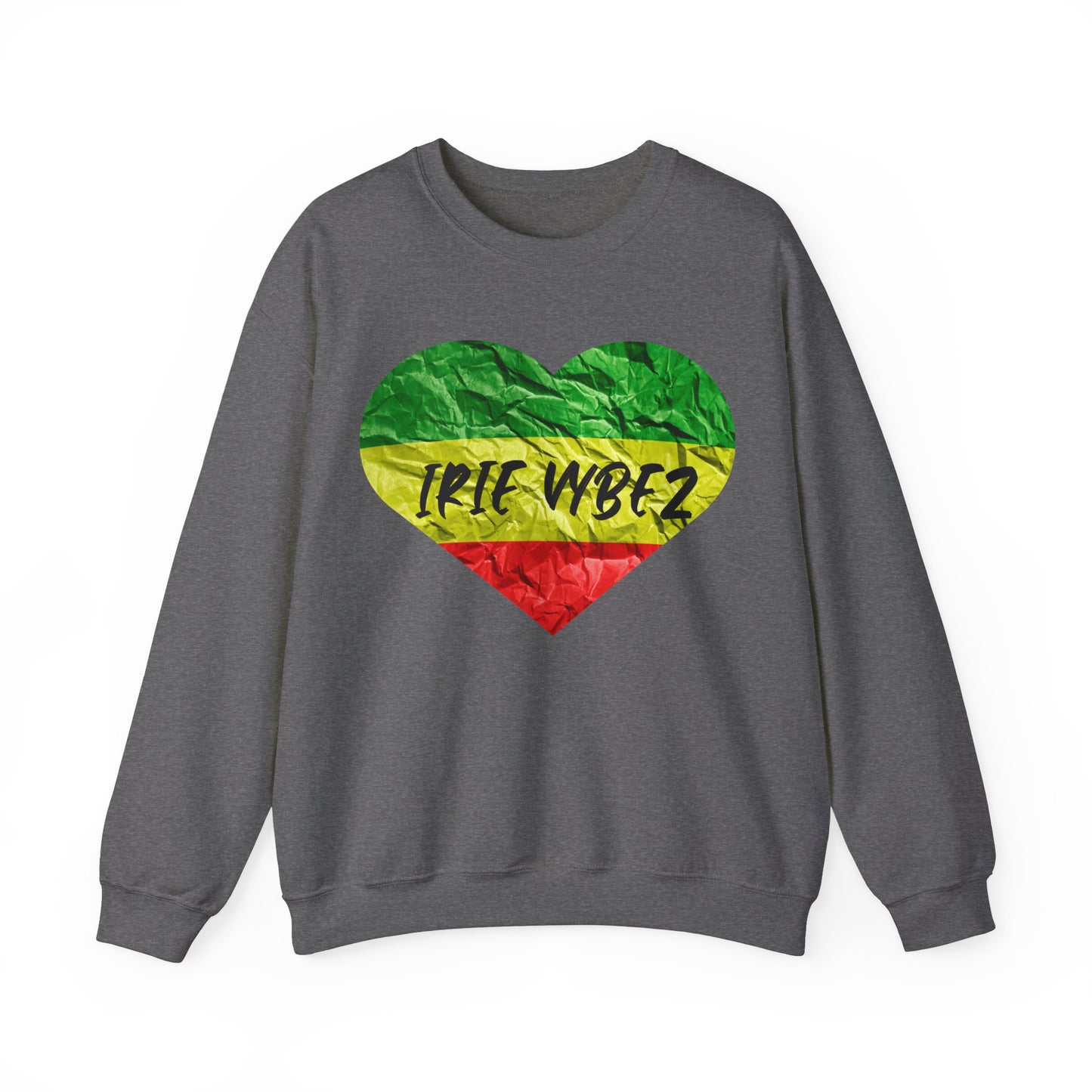 IRIE VYBEZ ROOTS COLOR HEART DESIGN CREWNECK SWEATSHIRT