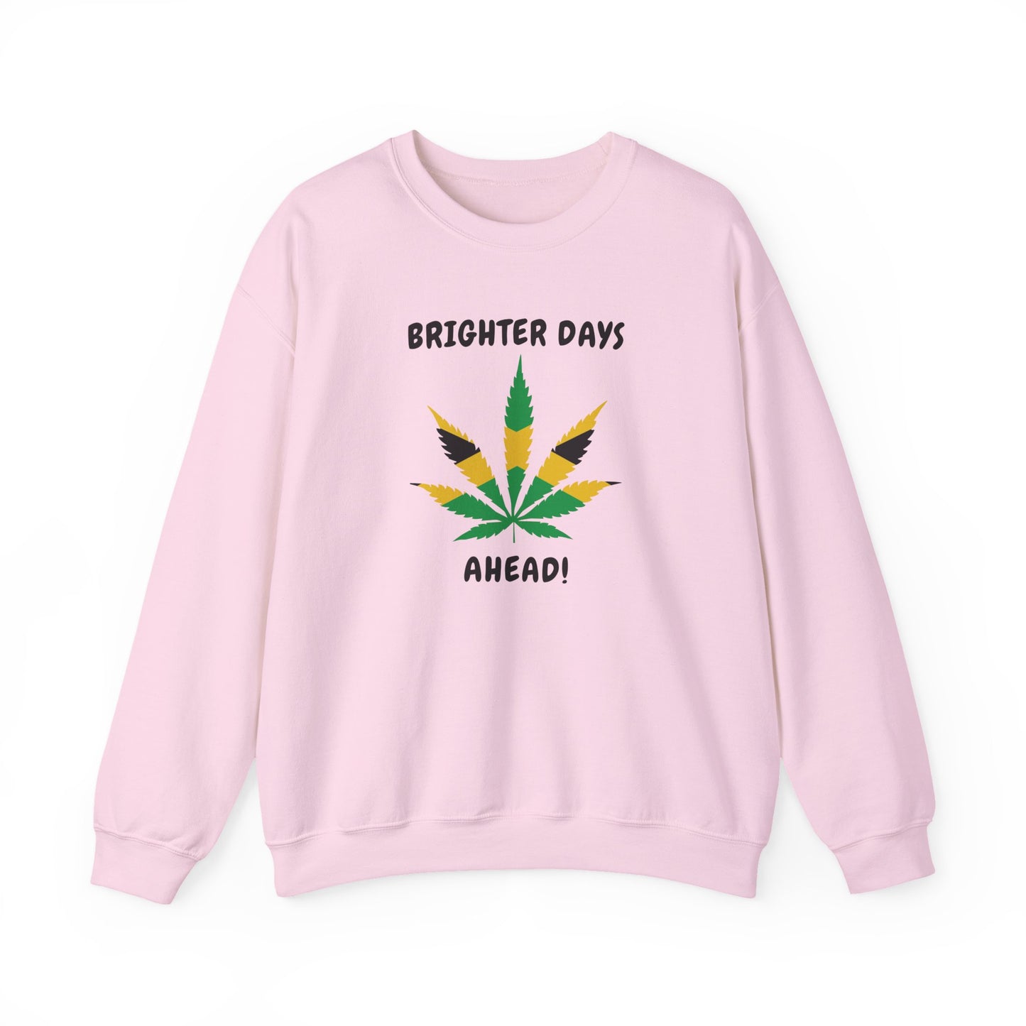 Brighter Days Ahead Jamaica Herbal Leaf Graphic Crewneck Sweatshirt